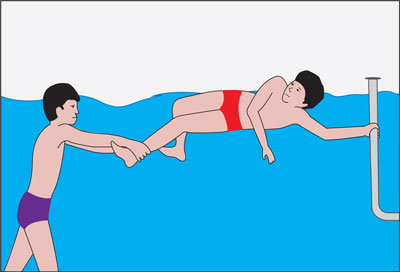 ציור 3 - אחיזה במעקה והושטת רגל ציור 3